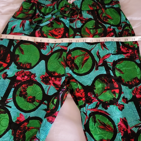 Iris Apfel x H&M pants colourful green/turquoise with string sizes available S. - Picture 6 of 14